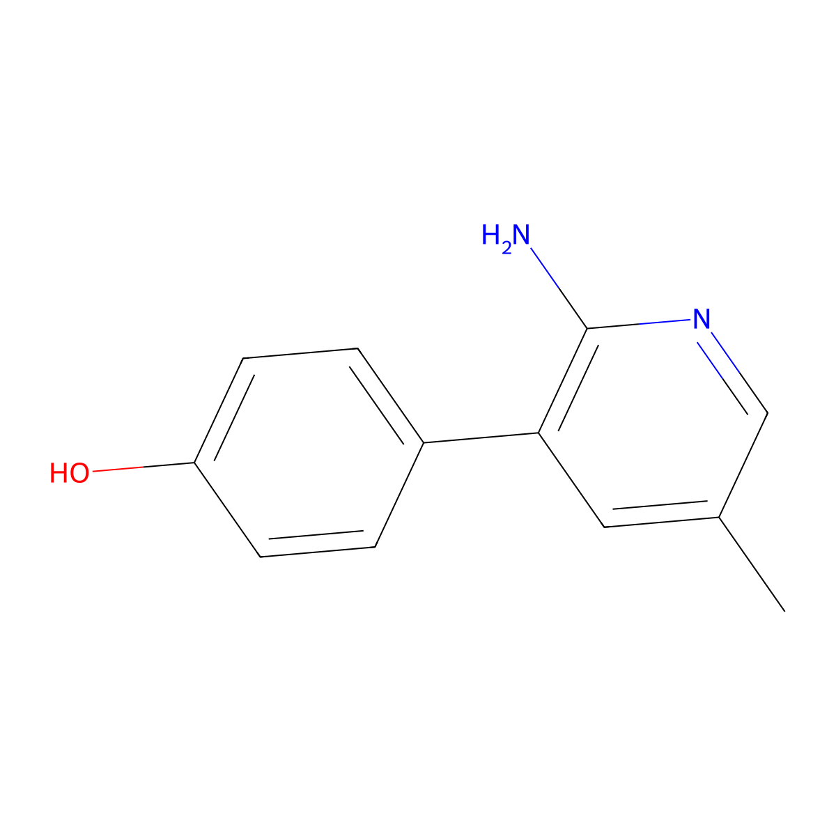 4-(2-Amino-5-methylpyridin-3-yl)phenol molecular structure, CAS 1258631-95-6