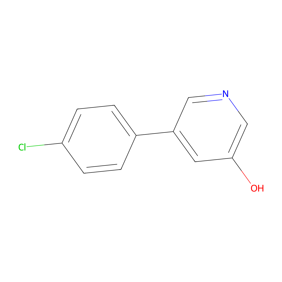 5-(4-Chlorophenyl)pyridin-3-ol molecular structure, CAS 1258631-99-0