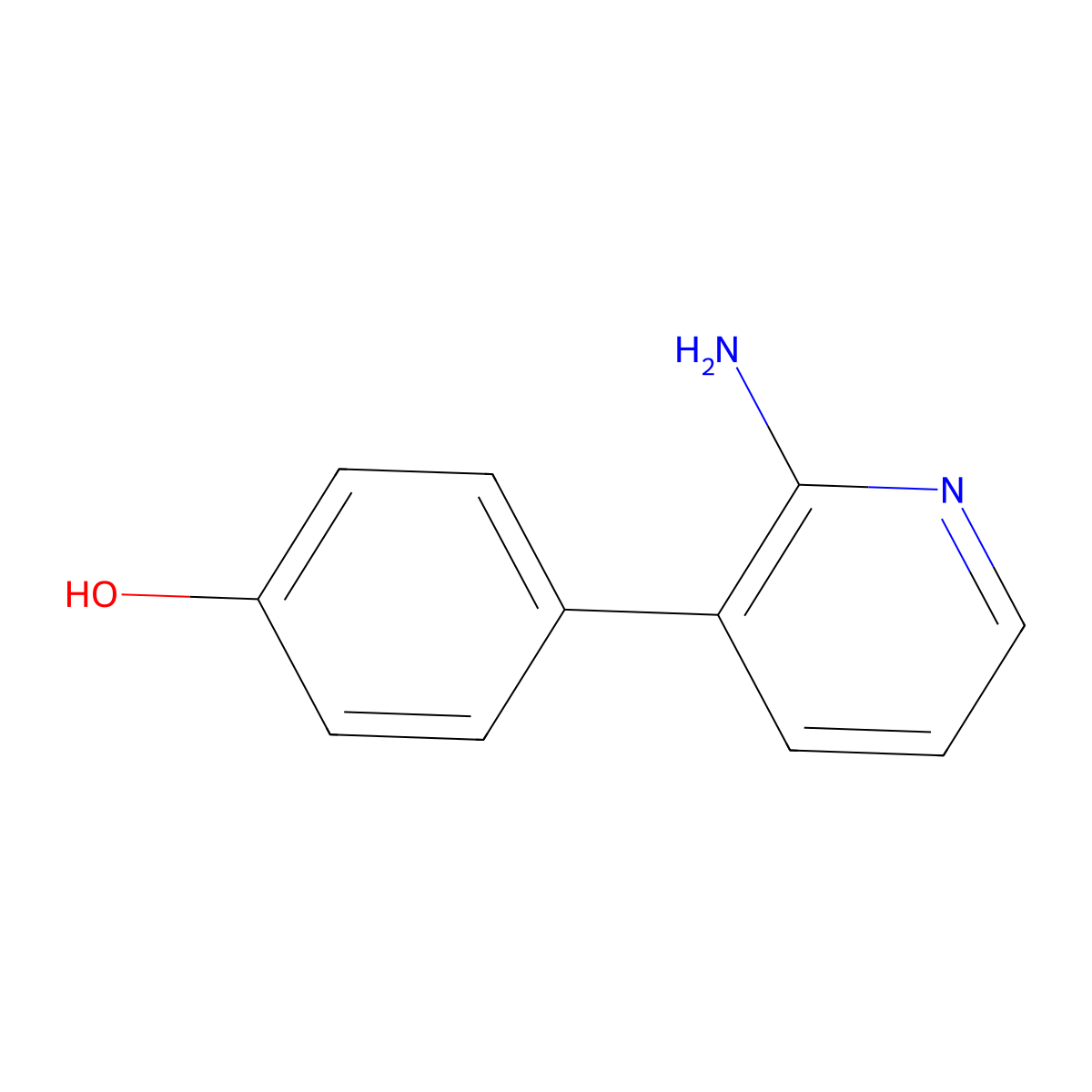 4-(2-Aminopyridin-3-yl)phenol molecular structure, CAS 1258632-72-2