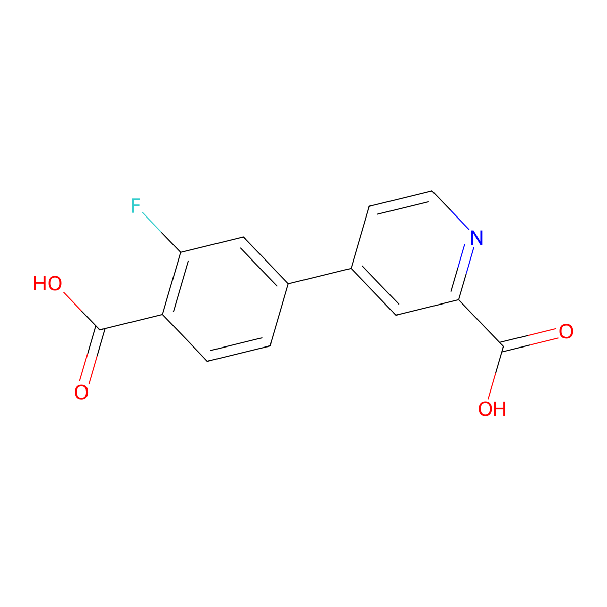 4-(4-Carboxy-3-fluorophenyl)picolinic acid molecular structure, CAS 1258632-81-3