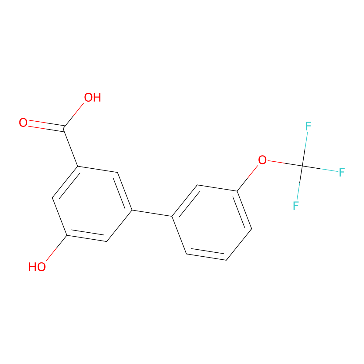 5-Hydroxy-3-(3-trifluoromethoxyphenyl)benzoic acid molecular structure, CAS 1258632-82-4