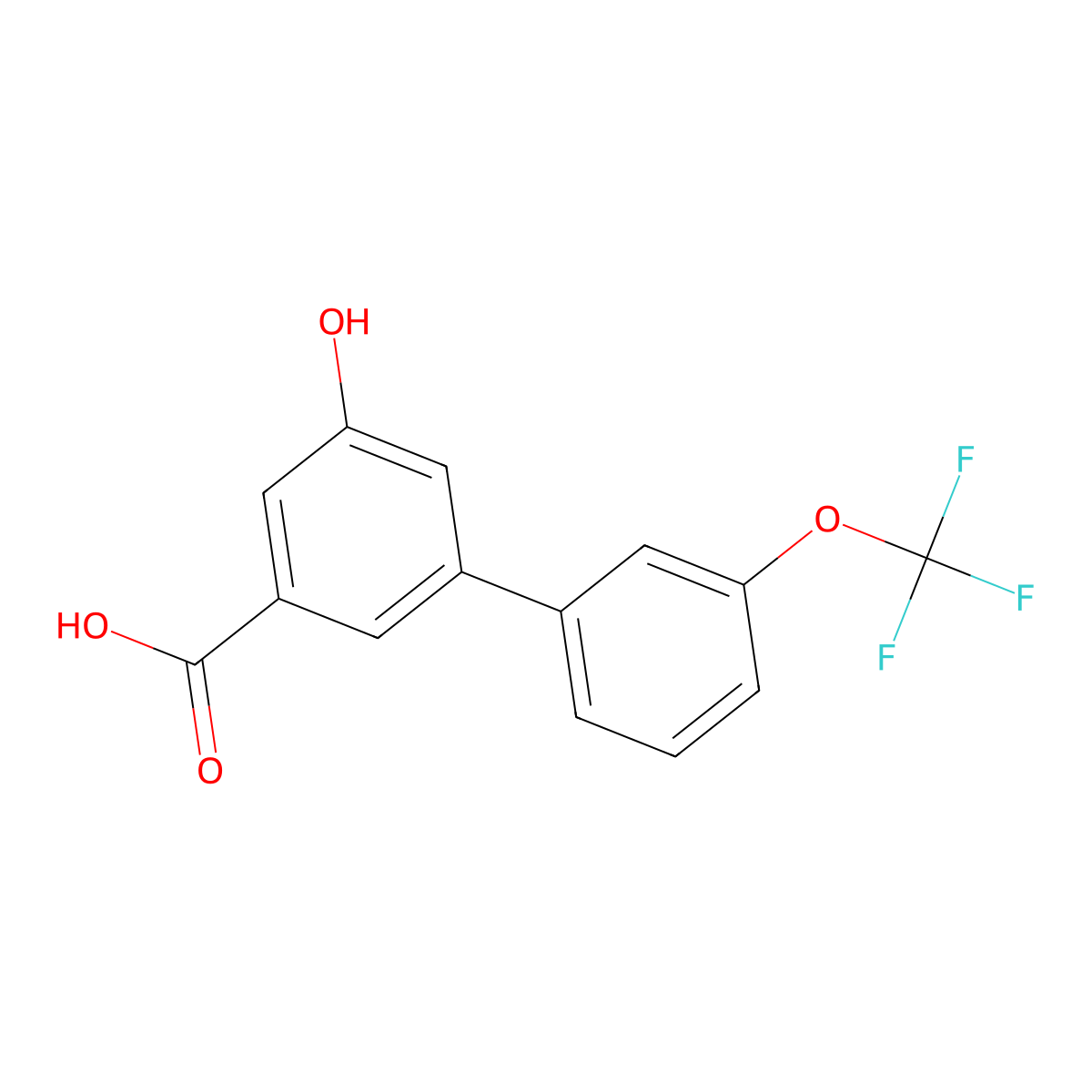 5-Hydroxy-3-(3-trifluoromethoxyphenyl)benzoic acid molecular structure, CAS 1258632-82-4