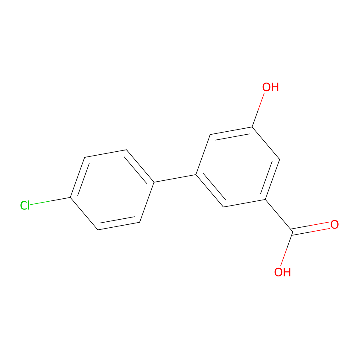 3-(4-Chlorophenyl)-5-hydroxybenzoic acid molecular structure, CAS 1258633-04-3