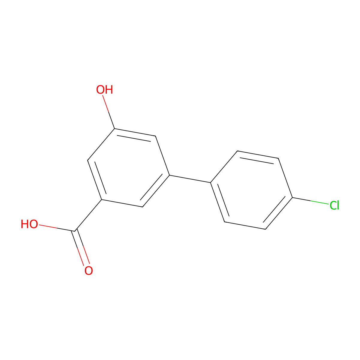 3-(4-Chlorophenyl)-5-hydroxybenzoic acid molecular structure, CAS 1258633-04-3