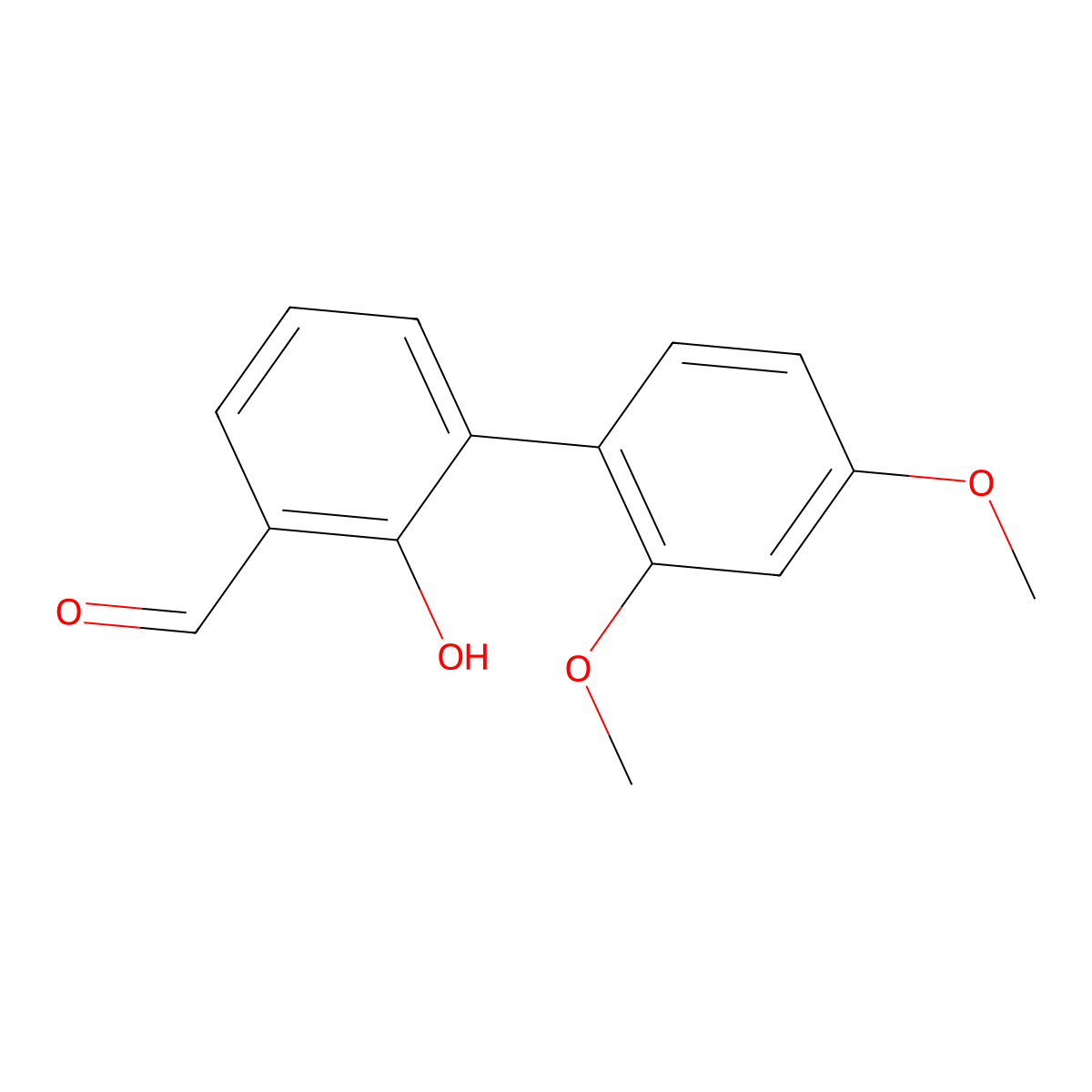 6-(2,4-Dimethoxyphenyl)-2-formylphenol molecular structure, CAS 1258633-07-6