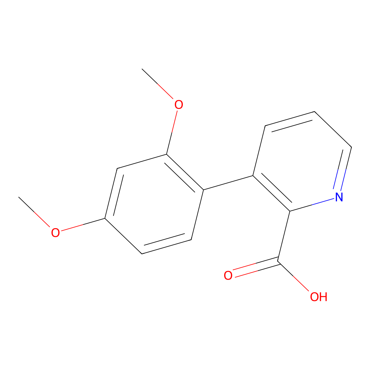 3-(2,4-Dimethoxyphenyl)picolinic acid molecular structure, CAS 1258633-25-8