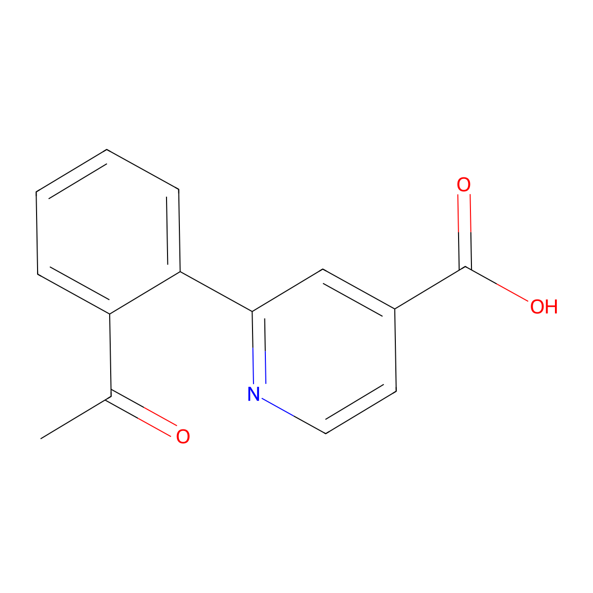 2-(2-Acetylphenyl)isonicotinic acid molecular structure, CAS 1258633-36-1