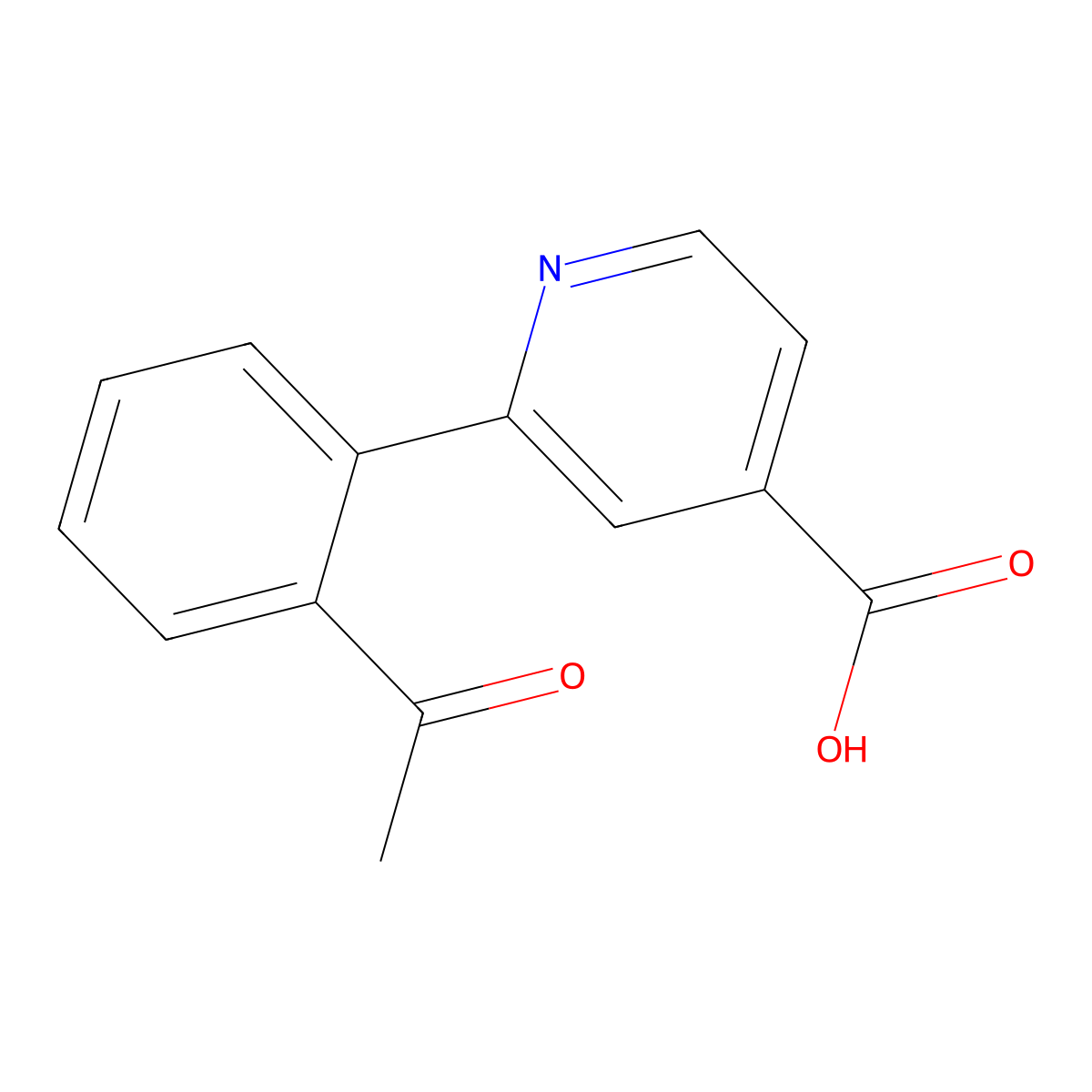 2-(2-Acetylphenyl)isonicotinic acid molecular structure, CAS 1258633-36-1