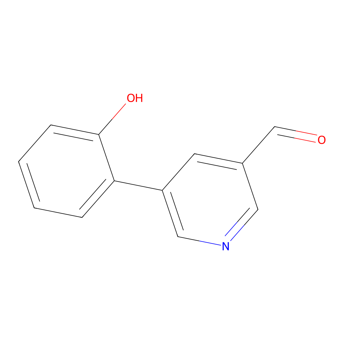 5-(2-Hydroxyphenyl)pyridine-3-carbaldehyde molecular structure, CAS 1258633-55-4
