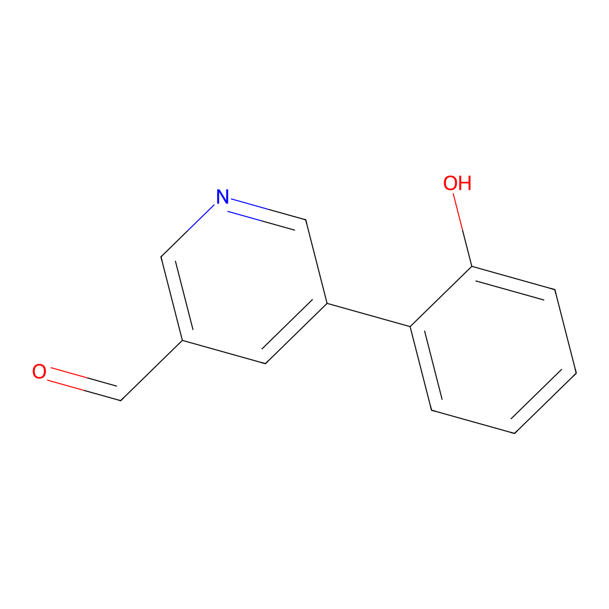5-(2-Hydroxyphenyl)pyridine-3-carbaldehyde molecular structure, CAS 1258633-55-4