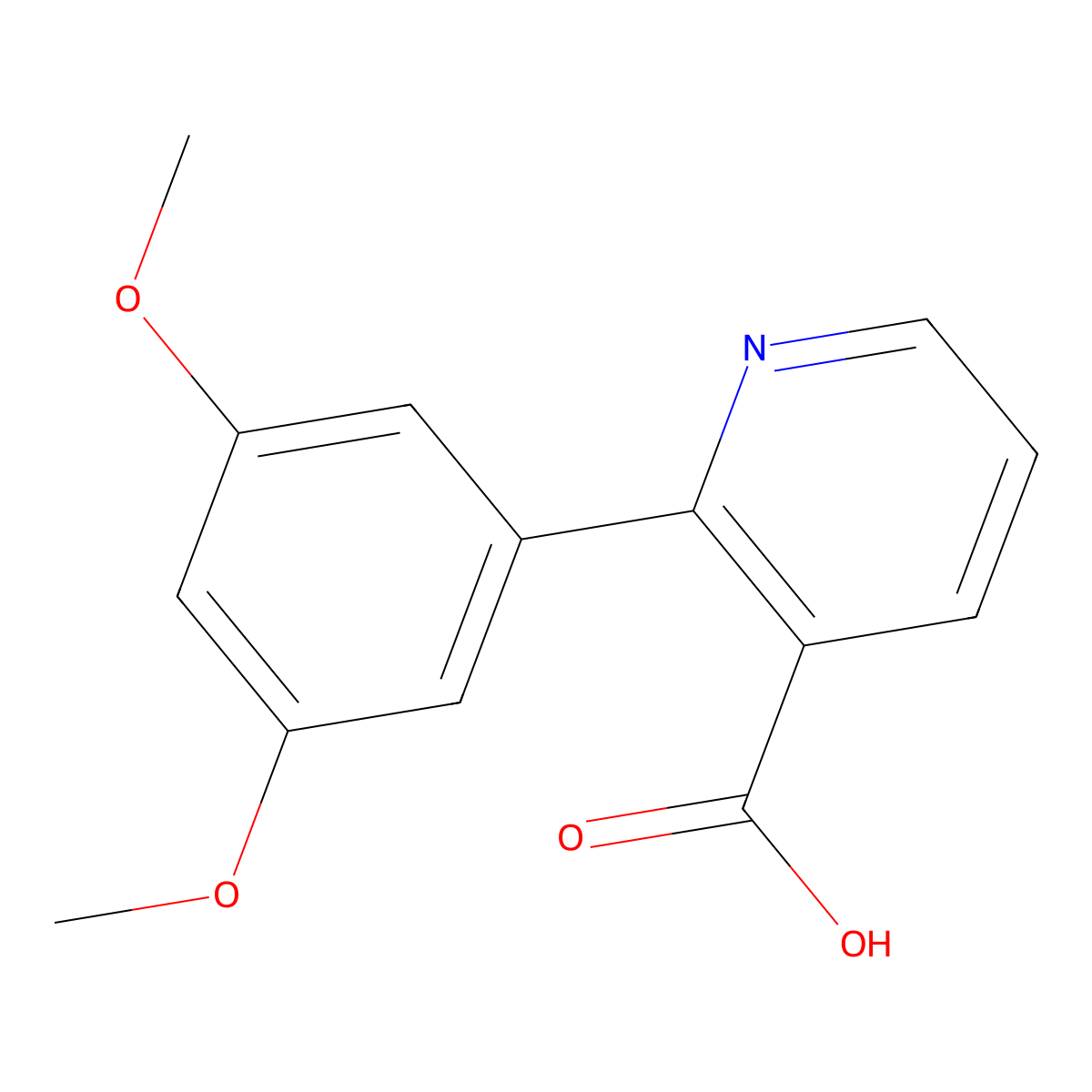 2-(3,5-Dimethoxyphenyl)pyridine-3-carboxylic acid molecular structure, CAS 1258633-80-5