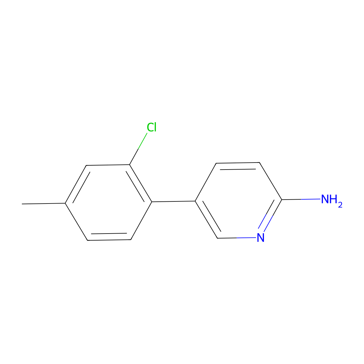 5-(2-Chloro-4-methylphenyl)pyridin-2-amine molecular structure, CAS 1258634-27-3