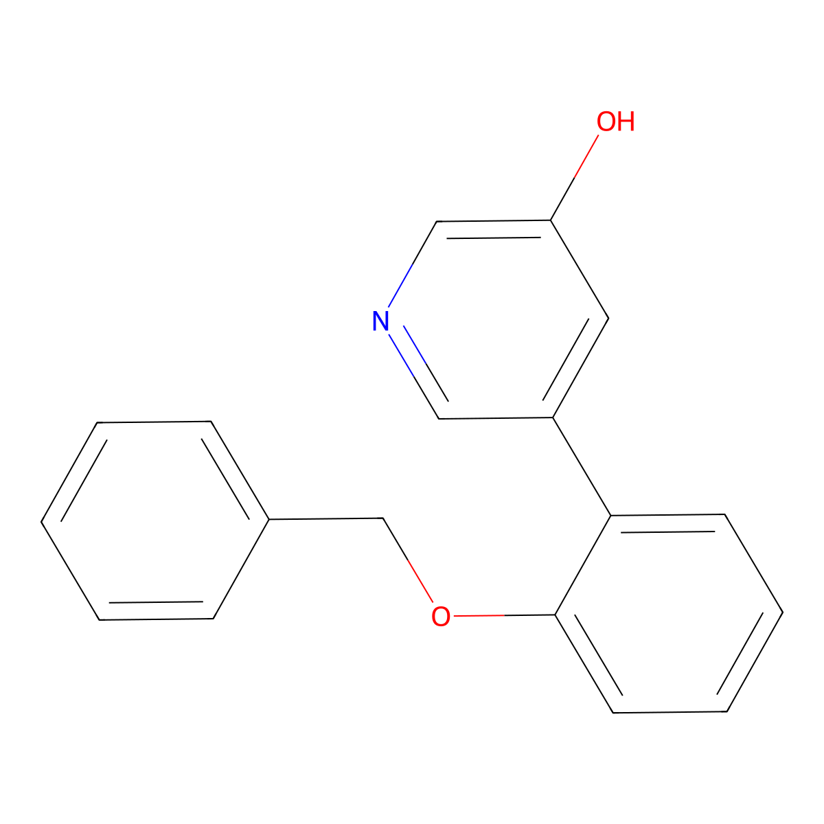 5-(2-Benzyloxyphenyl)-3-hydroxypyridine molecular structure, CAS 1258634-33-1