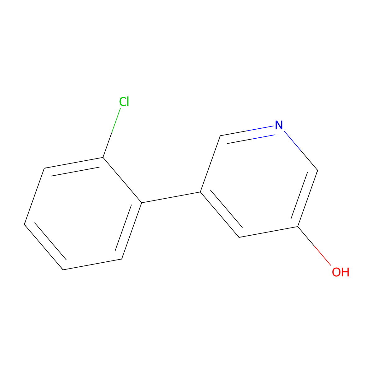 5-(2-Chlorophenyl)pyridin-3-ol molecular structure, CAS 1258634-37-5