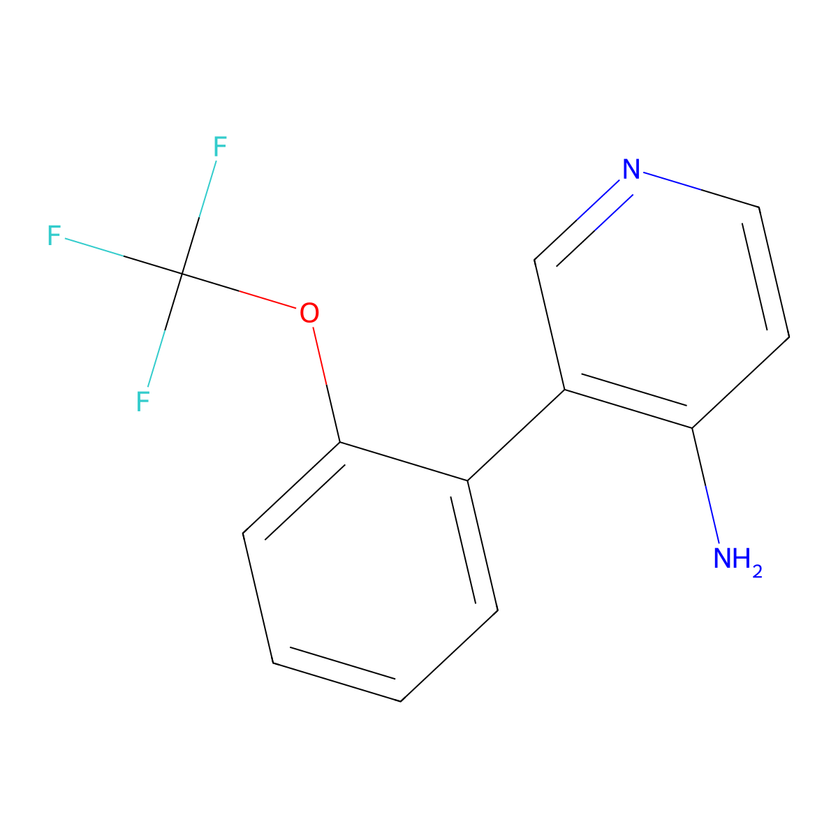 3-(2-(Trifluoromethoxy)phenyl)pyridin-4-amine molecular structure, CAS 1258634-39-7