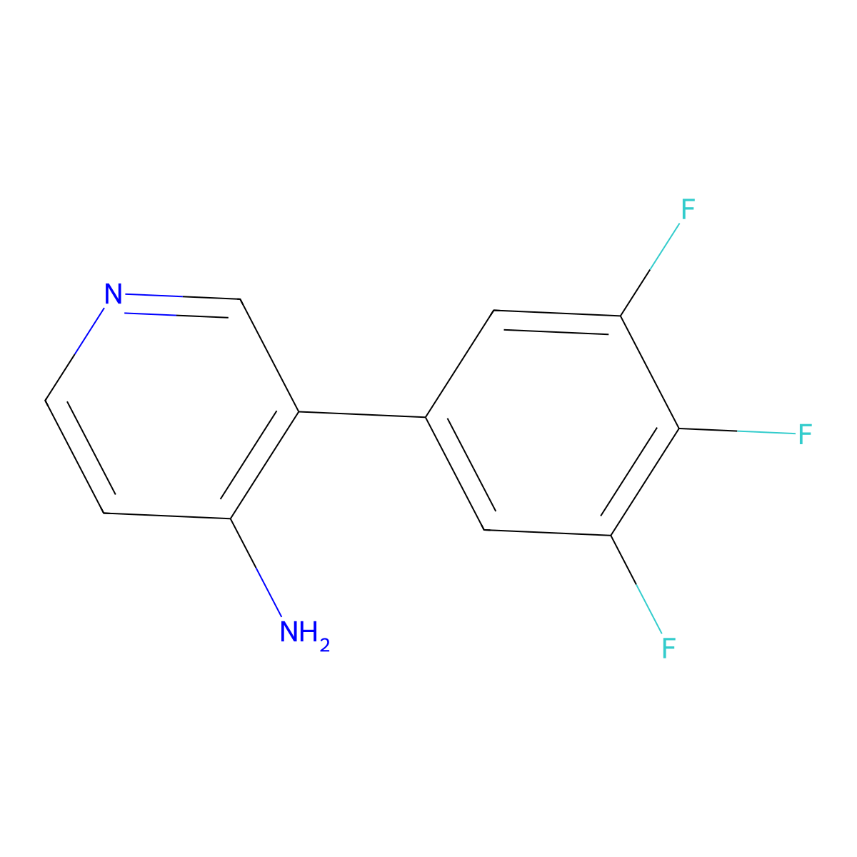 3-(3,4,5-Trifluorophenyl)pyridin-4-amine molecular structure, CAS 1258634-41-1