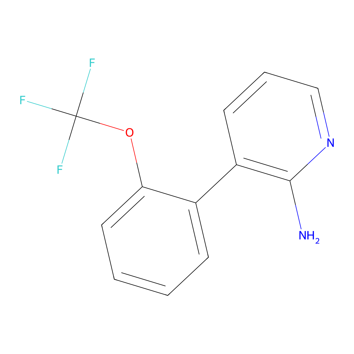 2-Pyridinamine, 3-[2-(trifluoromethoxy)phenyl]- molecular structure, CAS 1258634-45-5