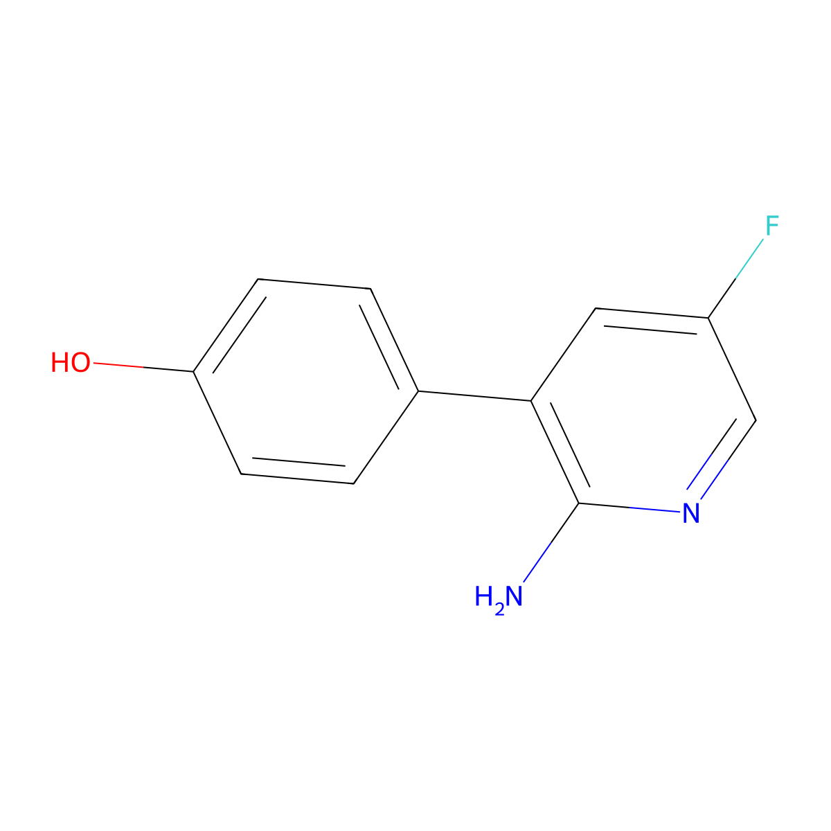 4-(2-Amino-5-fluoropyridin-3-yl)phenol molecular structure, CAS 1258634-73-9