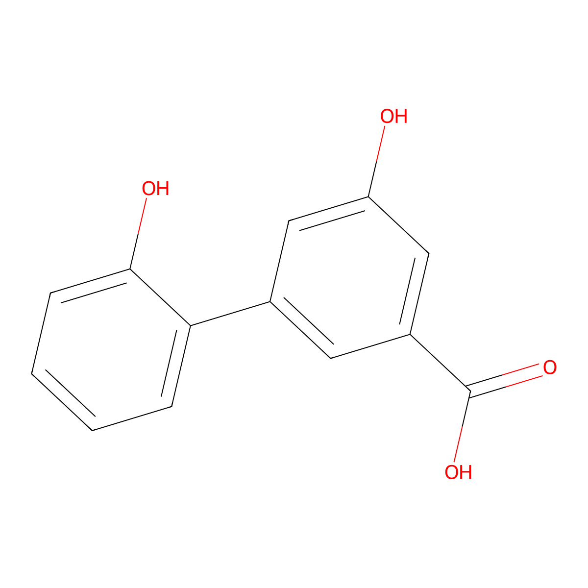 3-(2-Hydroxyphenyl)-5-hydroxybenzoic acid molecular structure, CAS 1258635-22-1
