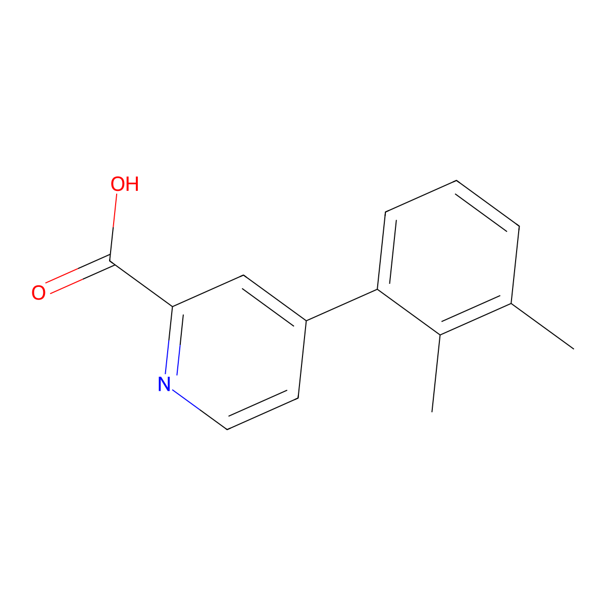 4-(2,3-Dimethylphenyl)picolinic acid molecular structure, CAS 1258635-23-2