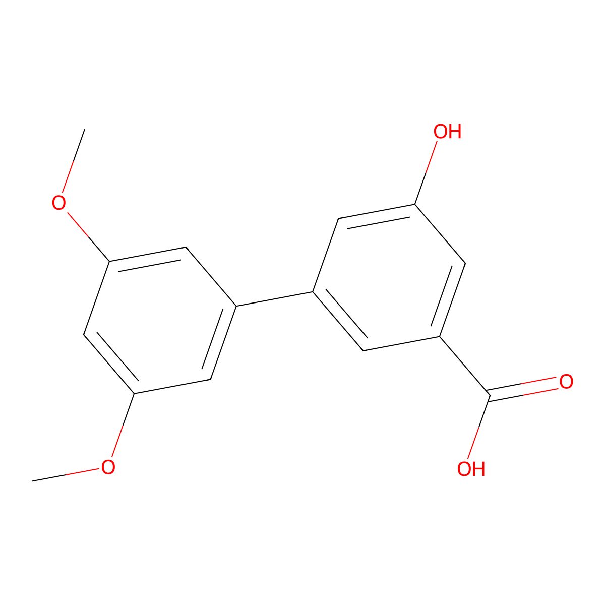 3-(3,5-Dimethoxyphenyl)-5-hydroxybenzoic acid molecular structure, CAS 1258635-25-4