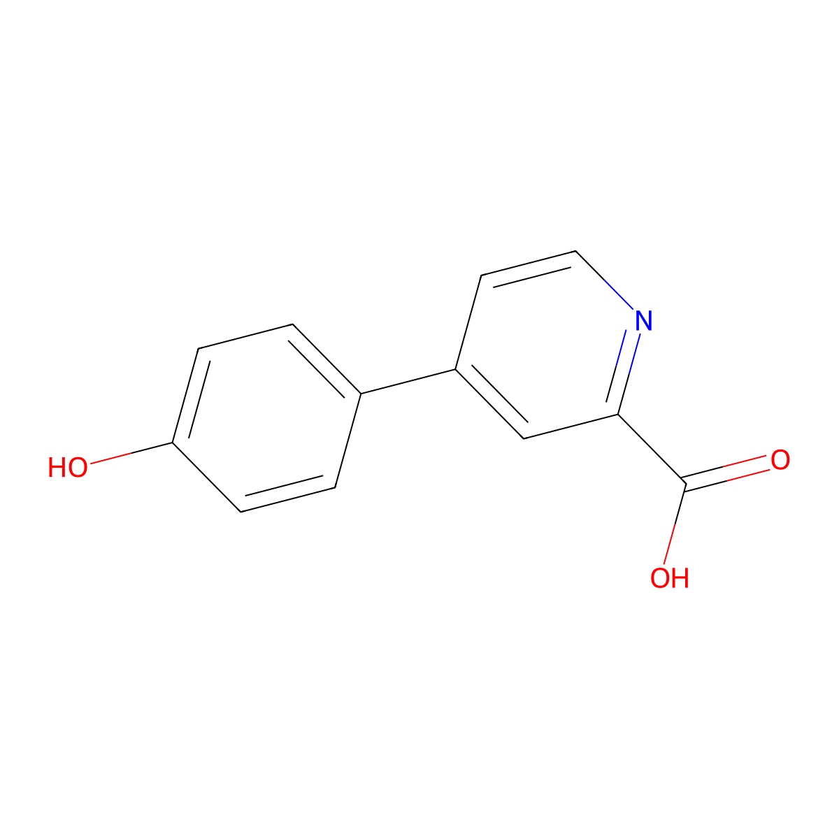 4-(4-Hydroxyphenyl)picolinic acid molecular structure, CAS 1258635-27-6