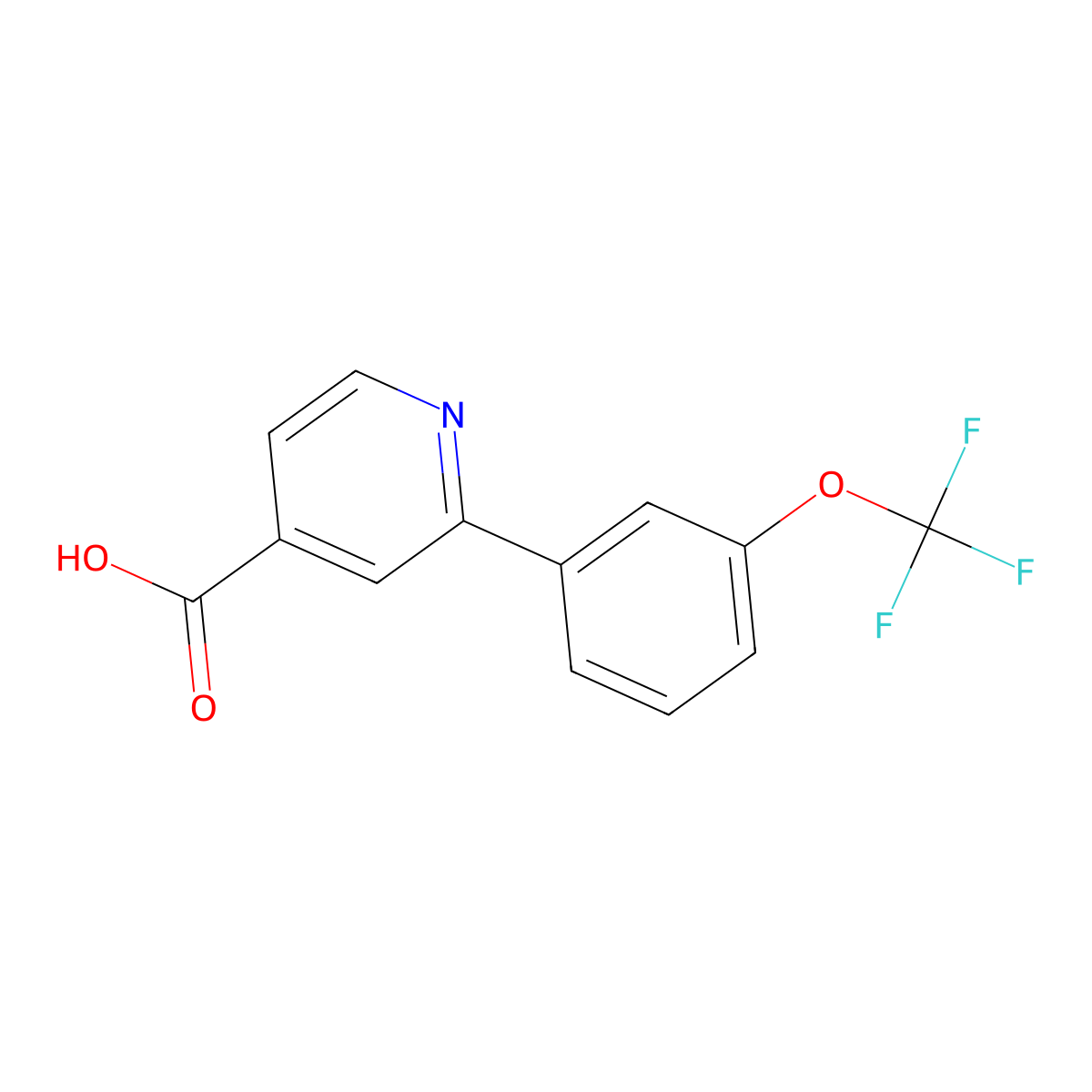 2-(3-(Trifluoromethoxy)phenyl)isonicotinic acid molecular structure, CAS 1258635-44-7