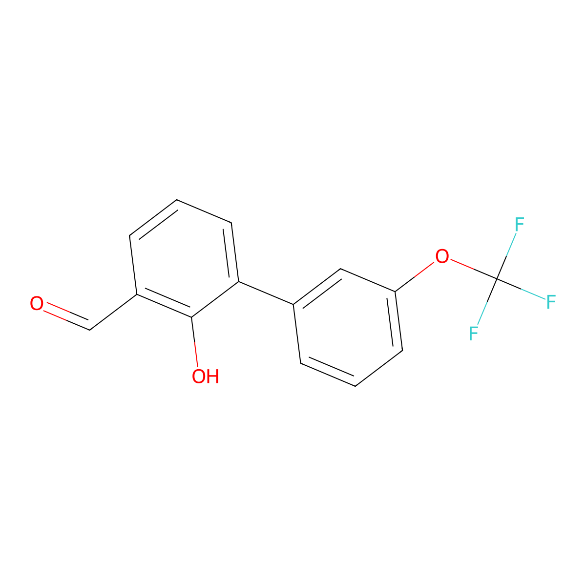 2-Formyl-6-(3-trifluoromethoxyphenyl)phenol molecular structure, CAS 1258636-35-9