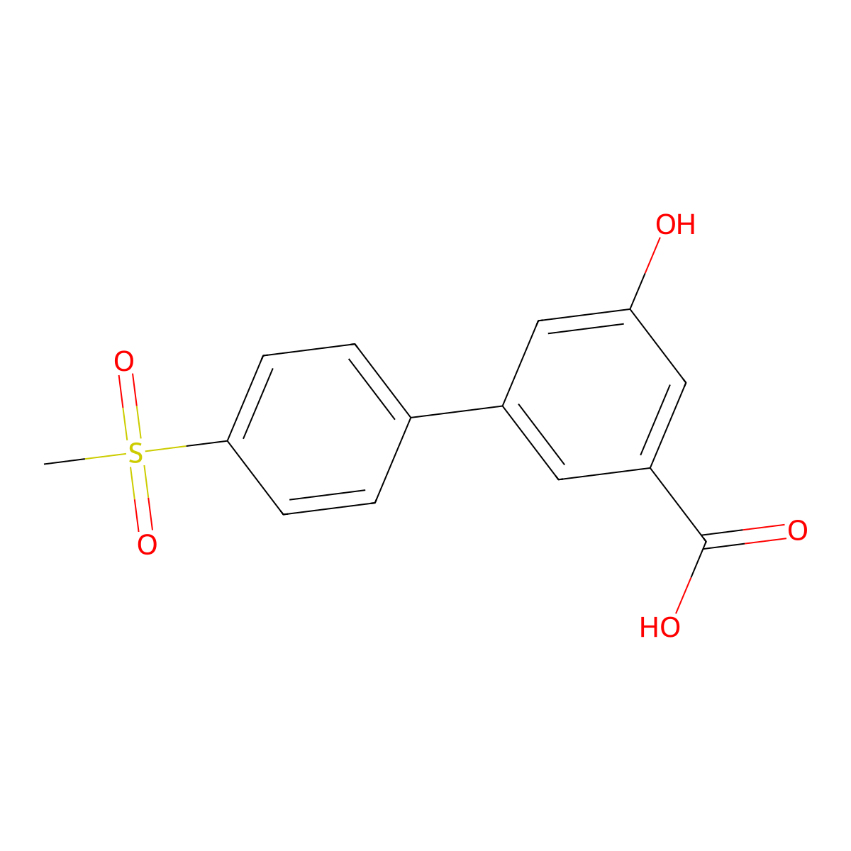5-Hydroxy-3-(4-methylsulfonylphenyl)benzoic acid molecular structure, CAS 1258636-59-7