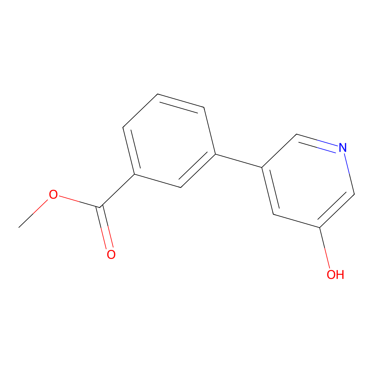 Methyl 3-(5-hydroxypyridin-3-yl)benzoate molecular structure, CAS 1258636-77-9