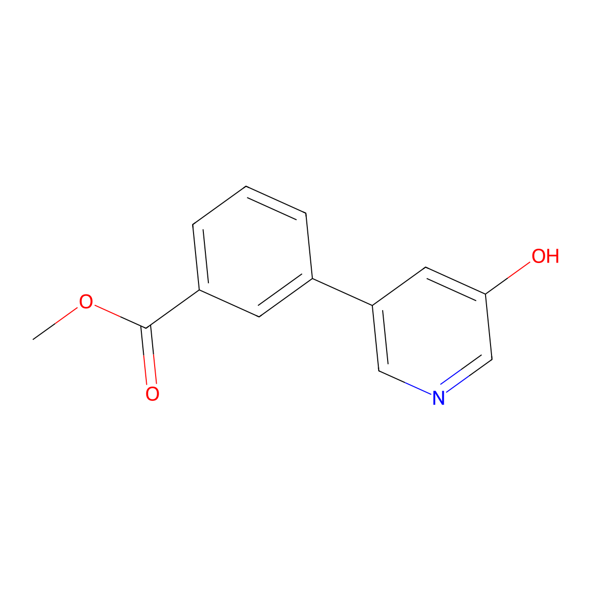 Methyl 3-(5-hydroxypyridin-3-yl)benzoate molecular structure, CAS 1258636-77-9