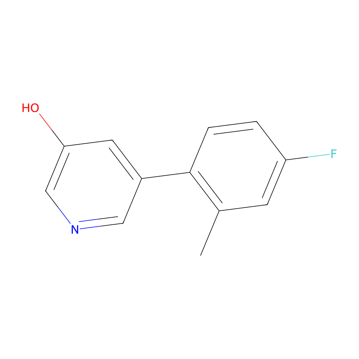 3-Hydroxy-5-(2-methyl-4-fluorophenyl)pyridine molecular structure, CAS 1258636-78-0