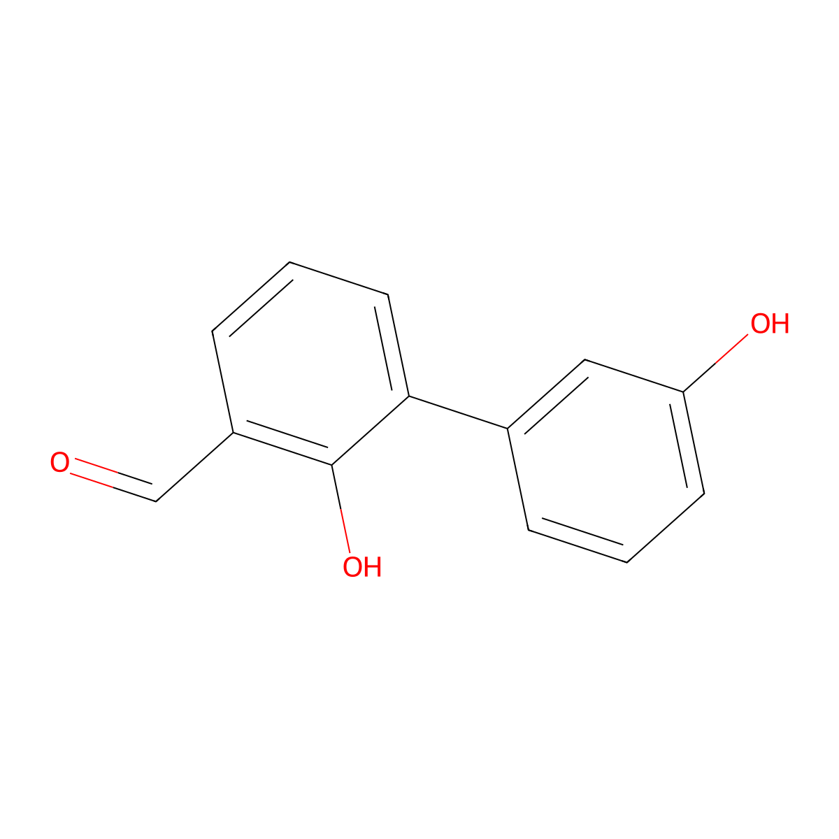 2-Formyl-6-(3-hydroxyphenyl)phenol molecular structure, CAS 1258637-02-3