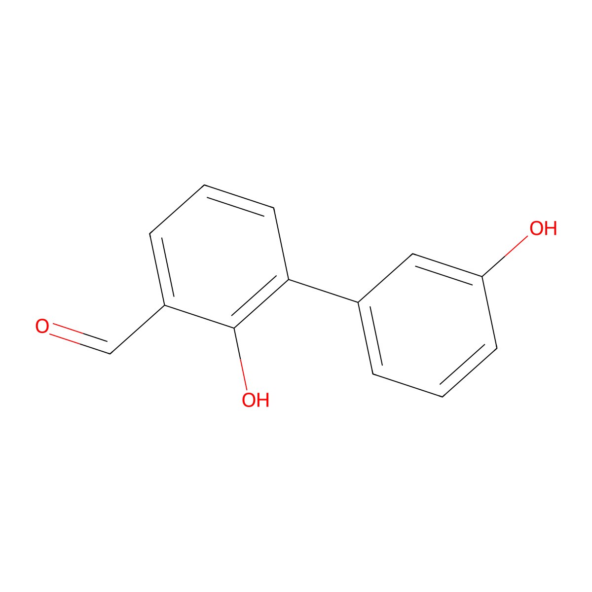 2-Formyl-6-(3-hydroxyphenyl)phenol molecular structure, CAS 1258637-02-3