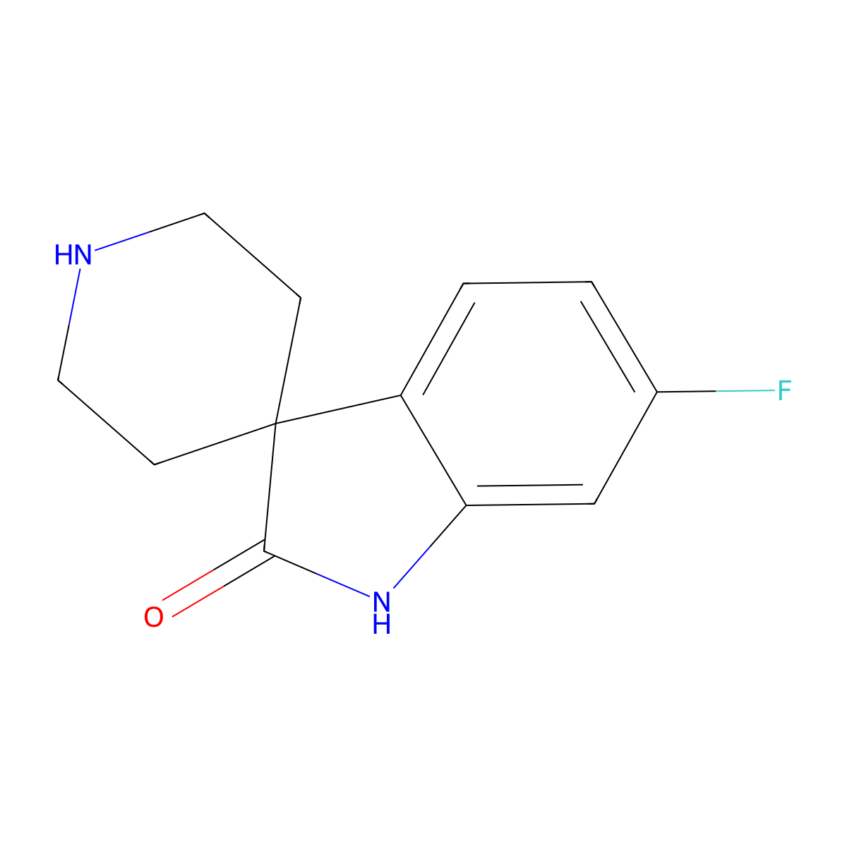 6-Fluorospiro[indoline-3,4'-piperidin]-2-one molecular structure, CAS 1258637-78-3