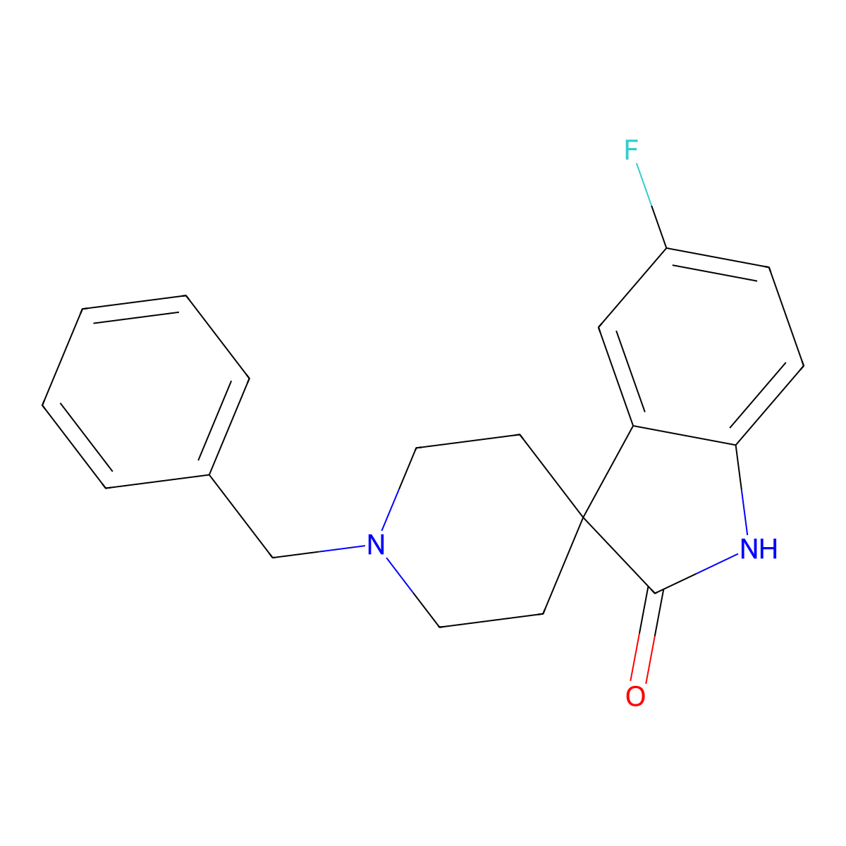 1'-Benzyl-5-fluoro-spiro[indoline-3,4'-piperidine]-2-one molecular structure, CAS 1258638-31-1