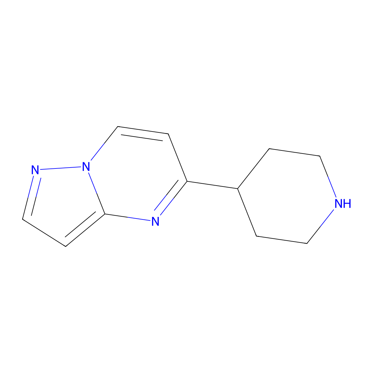 5-(Piperidin-4-yl)pyrazolo[1,5-a]pyrimidine molecular structure, CAS 1258638-33-3