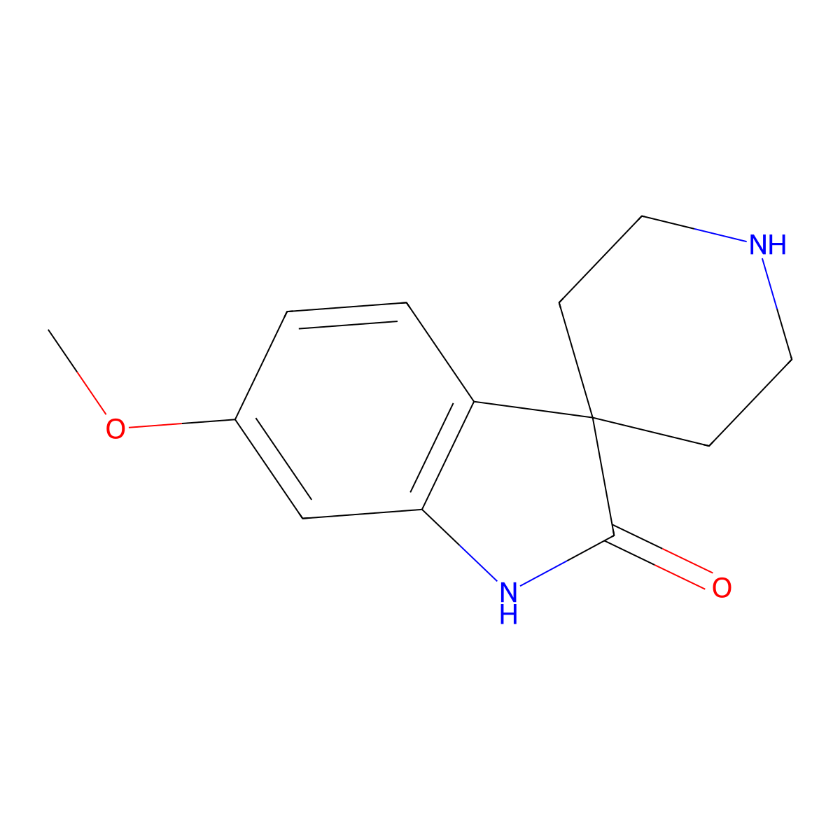 6-Methoxyspiro[indoline-3,4'-piperidin]-2-one molecular structure, CAS 1258638-37-7