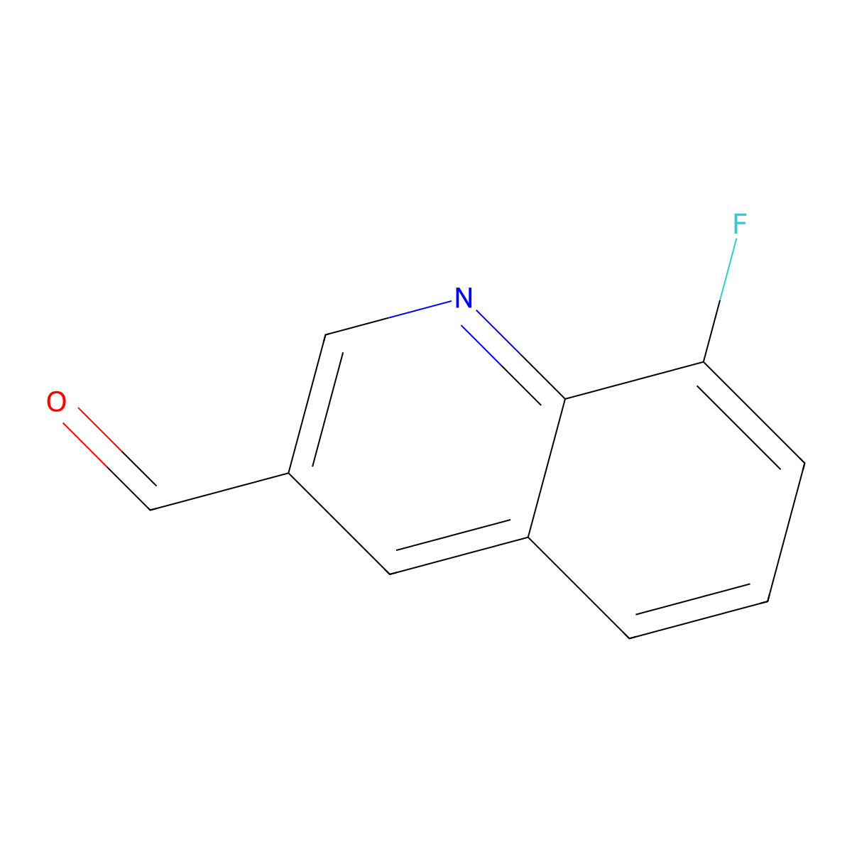 8-Fluoroquinoline-3-carbaldehyde molecular structure, CAS 1258638-54-8