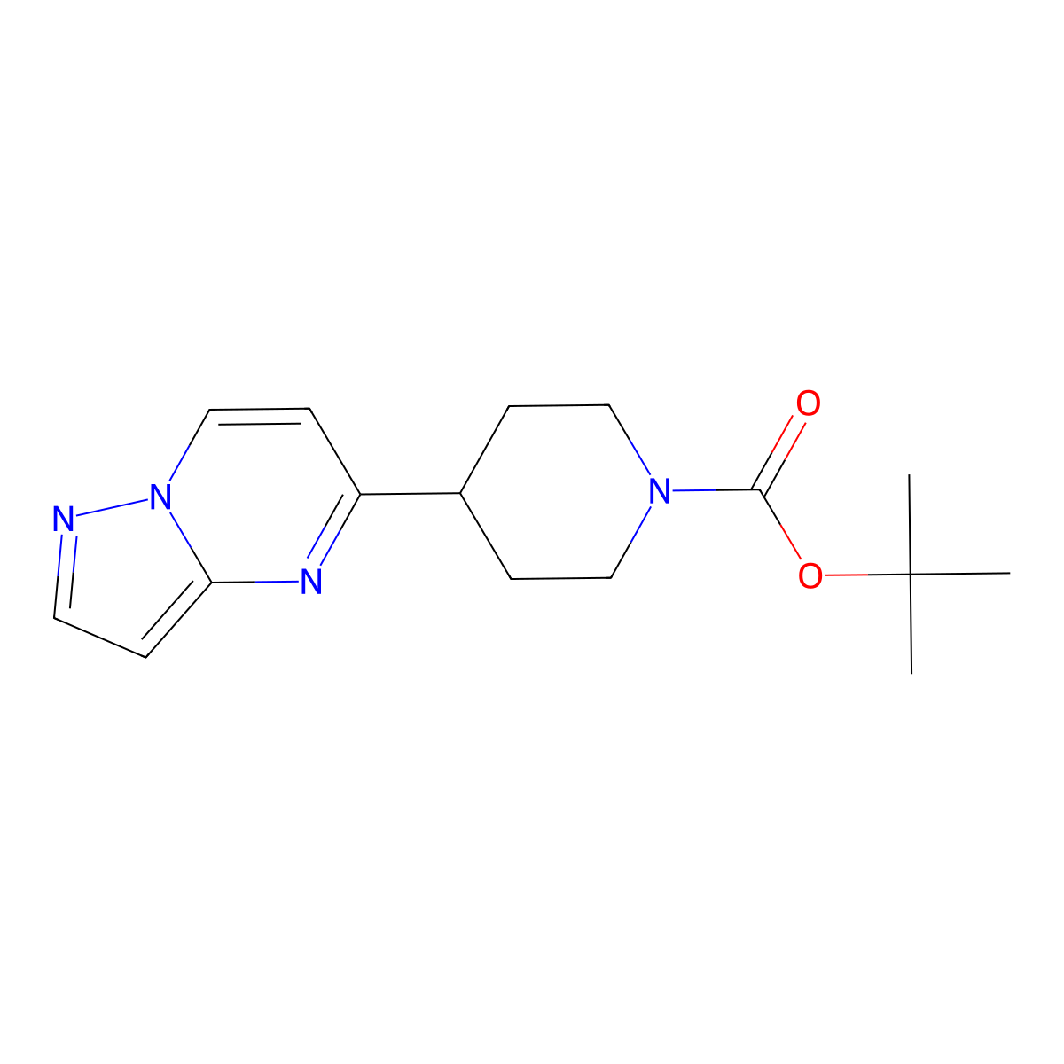 tert-Butyl 4-(pyrazolo[1,5-a]pyrimidin-5-yl)piperidine-1-carboxylate molecular structure, CAS 1258638-83-3