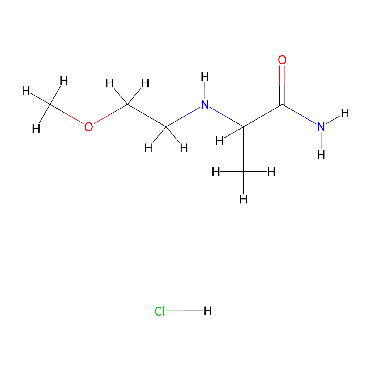2-[(2-Methoxyethyl)amino]propanamide hydrochloride molecular structure, CAS 1258639-32-5