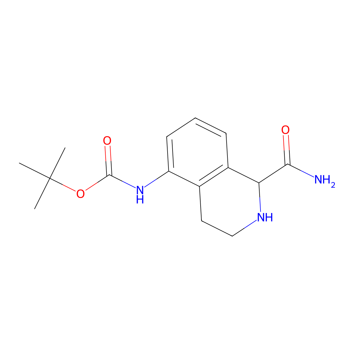 tert-butyl N-(1-carbamoyl-1,2,3,4-tetrahydroisoquinolin-5-yl)carbamate molecular structure, CAS 1258639-35-8