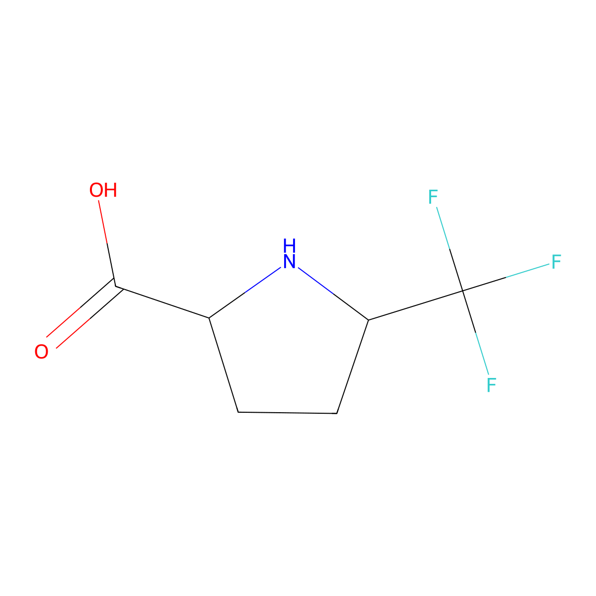 5-(Trifluoromethyl)pyrrolidine-2-carboxylic acid molecular structure, CAS 1258639-38-1