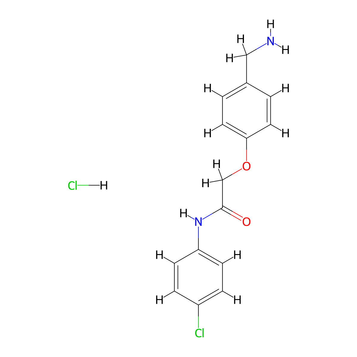 2-[4-(aminomethyl)phenoxy]-N-(4-chlorophenyl)acetamide hydrochloride molecular structure, CAS 1258639-44-9