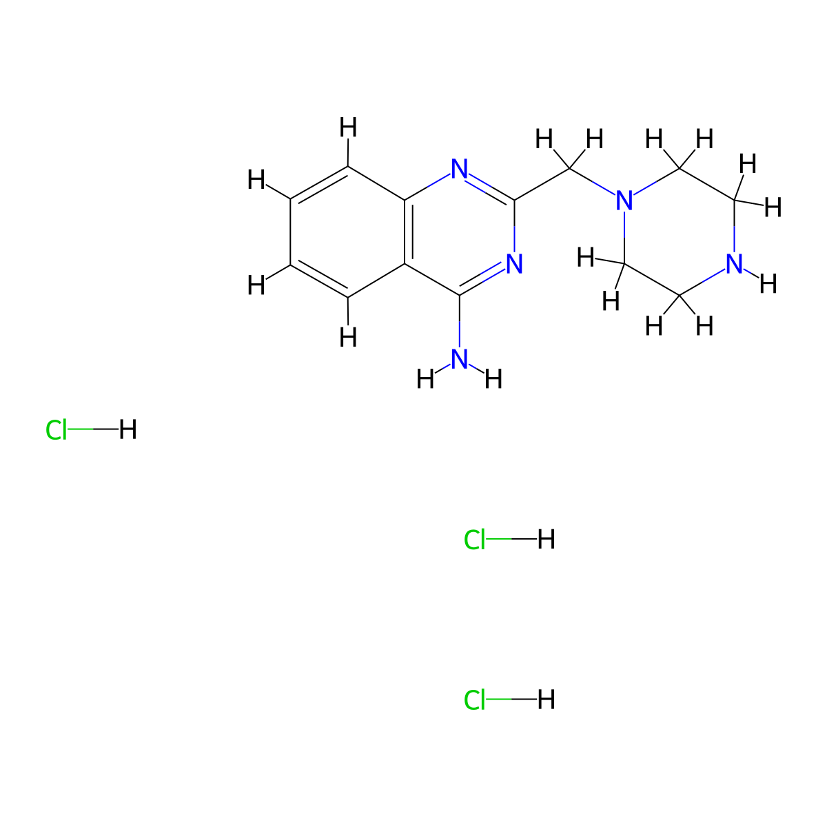 2-(Piperazin-1-ylmethyl)quinazolin-4-amine trihydrochloride molecular structure, CAS 1258639-47-2