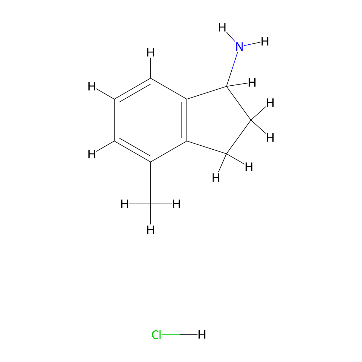 4-methyl-2,3-dihydro-1H-inden-1-amine hydrochloride molecular structure, CAS 1258639-49-4