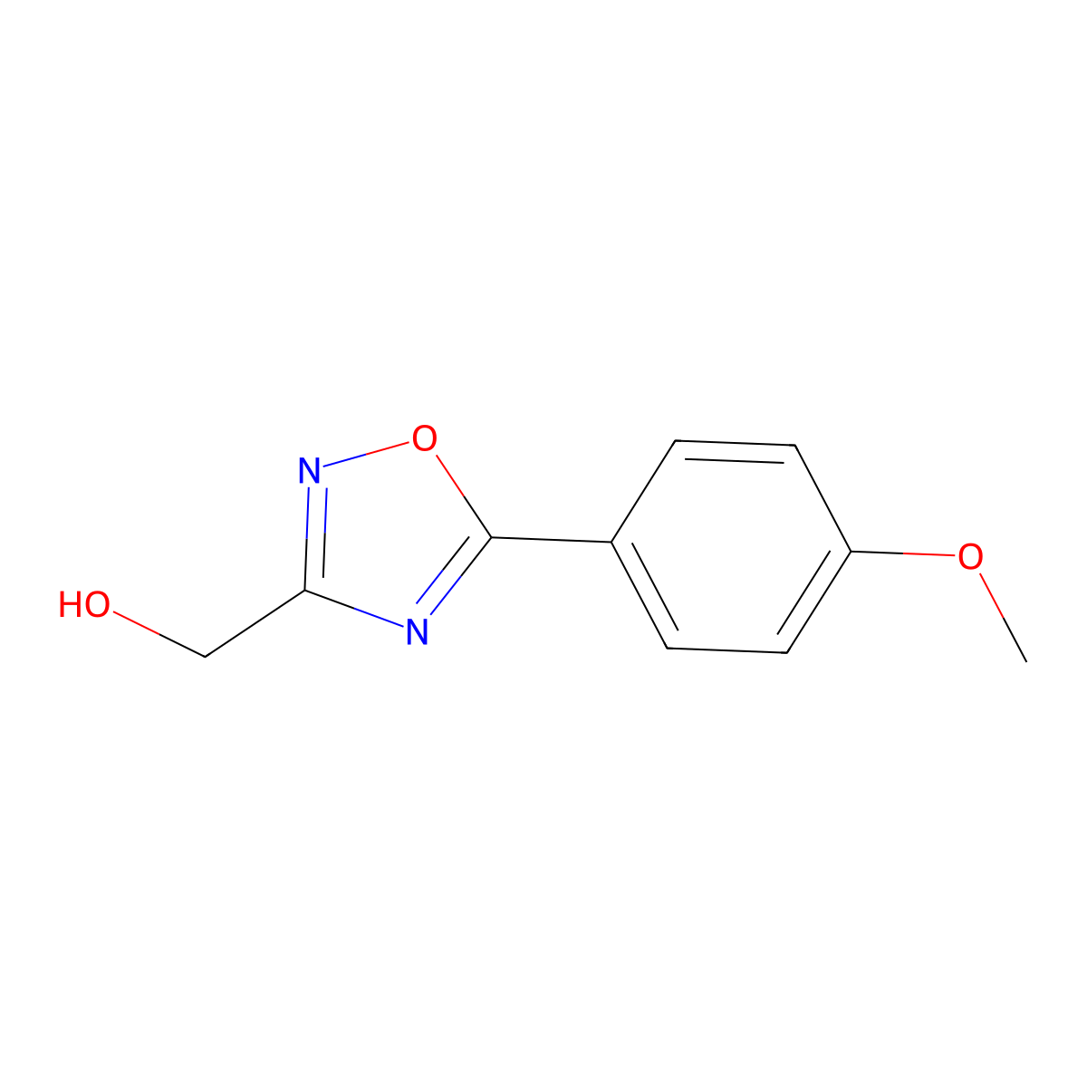 [5-(4-Methoxyphenyl)-1,2,4-oxadiazol-3-yl]methanol molecular structure, CAS 1258639-51-8