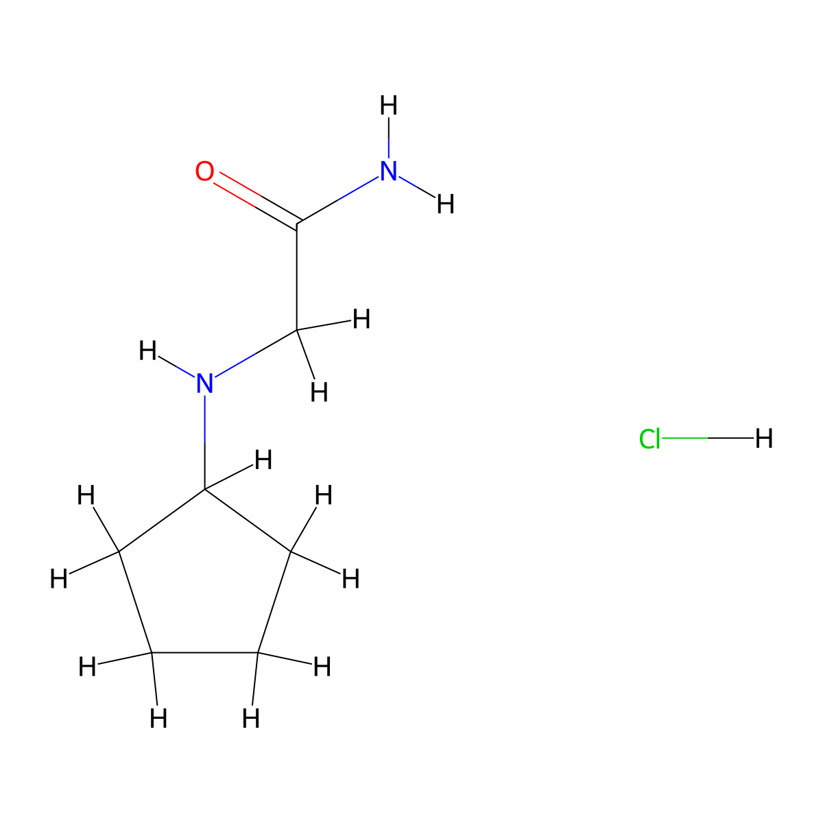 2-(Cyclopentylamino)acetamide hydrochloride molecular structure, CAS 1258639-53-0