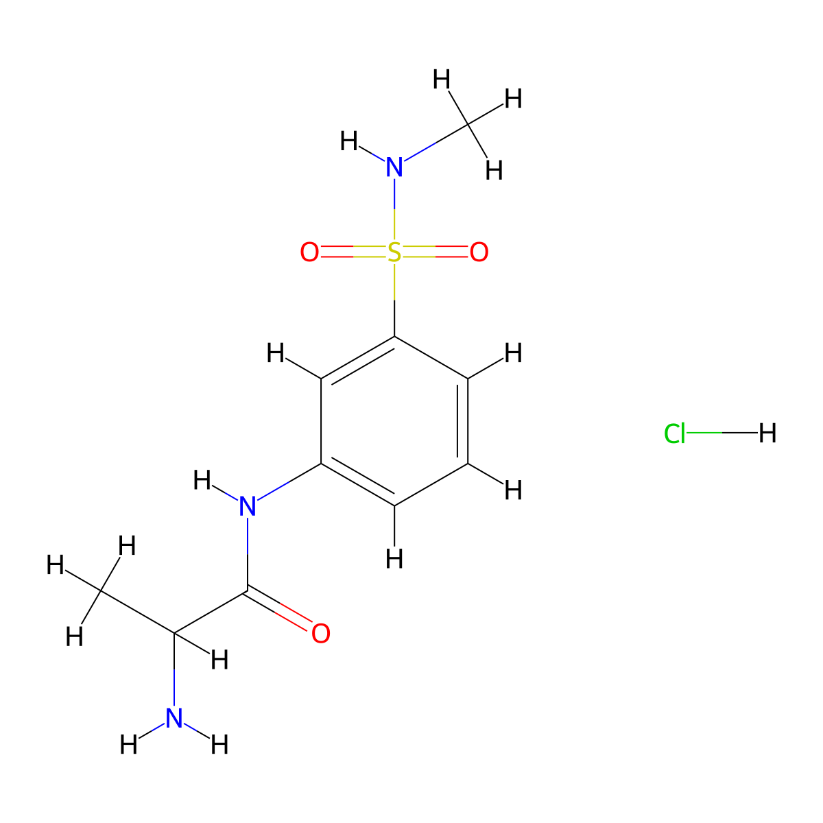 2-amino-N-[3-(methylsulfamoyl)phenyl]propanamide hydrochloride molecular structure, CAS 1258639-56-3