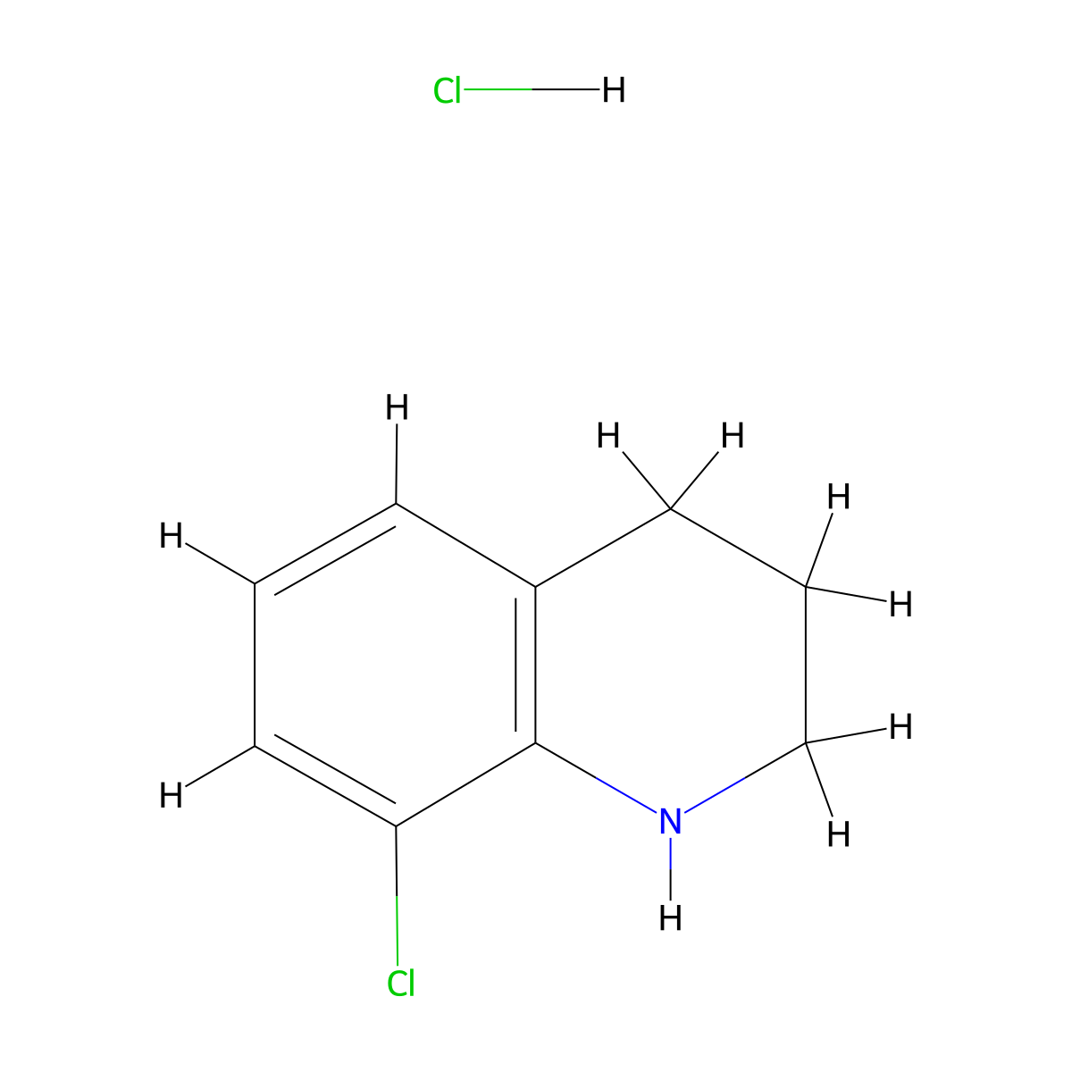 8-Chloro-1,2,3,4-tetrahydroquinoline hydrochloride molecular structure, CAS 1258639-57-4
